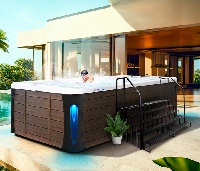 Calspas hot tub being used in a family setting - Temeculaca