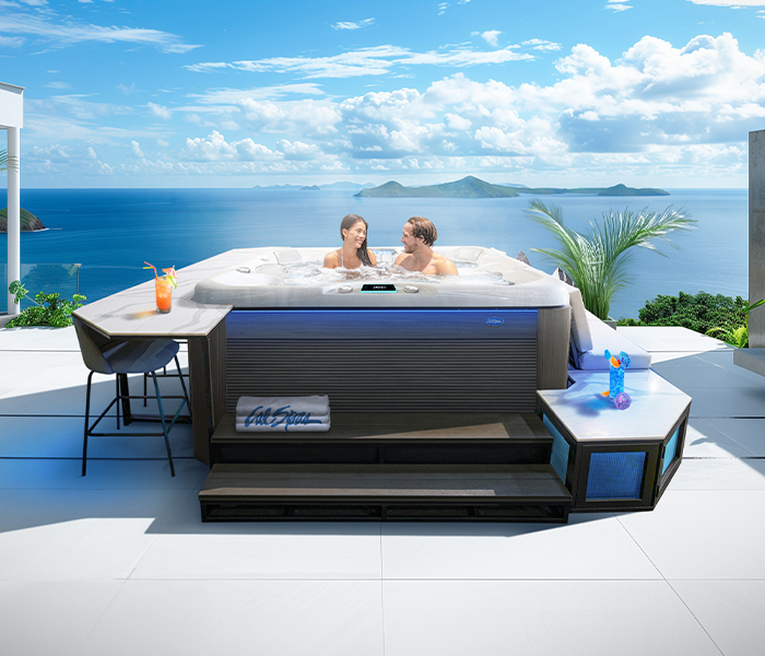 Calspas hot tub being used in a family setting - Temeculaca